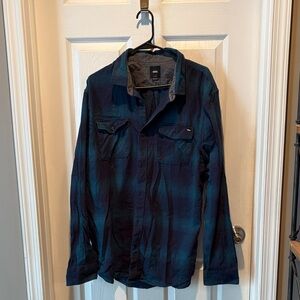 Men's Blue Plaid Jacket Vans - worn once